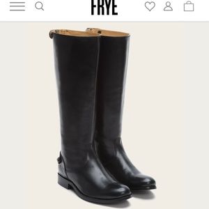 FRYE Melissa Button Back wide/extended calf leather tall zip boot size 11M